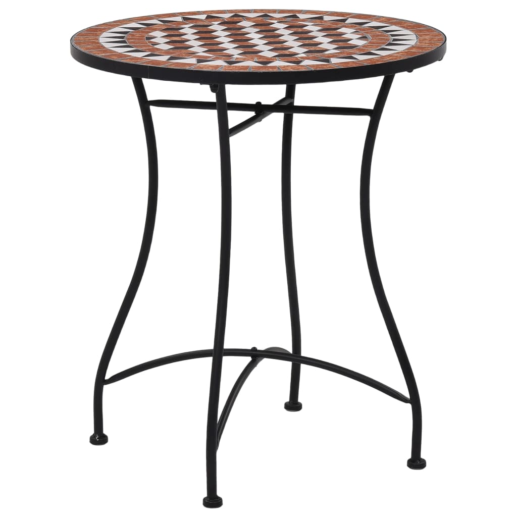 3Dílný Mozaikový Bistro Set Keramický Terakotový