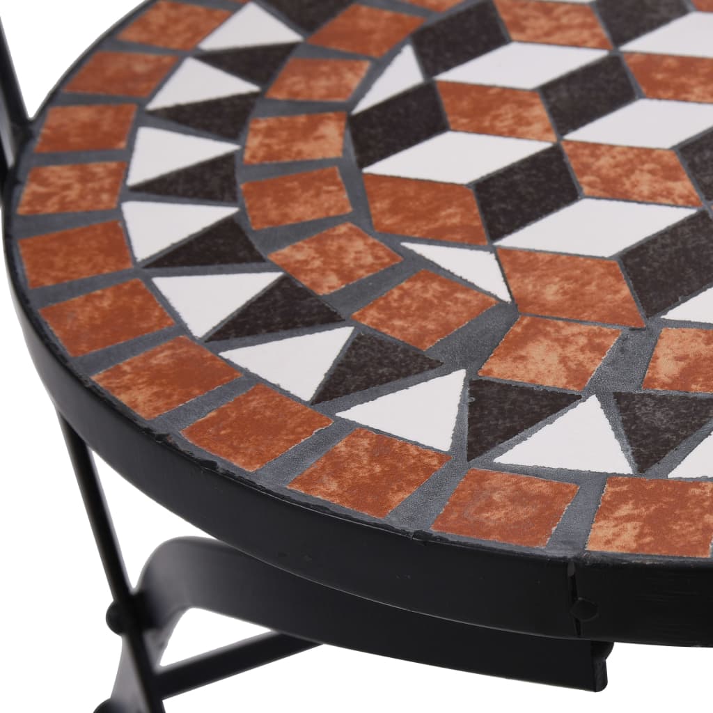 3Dílný Mozaikový Bistro Set Keramický Terakotový