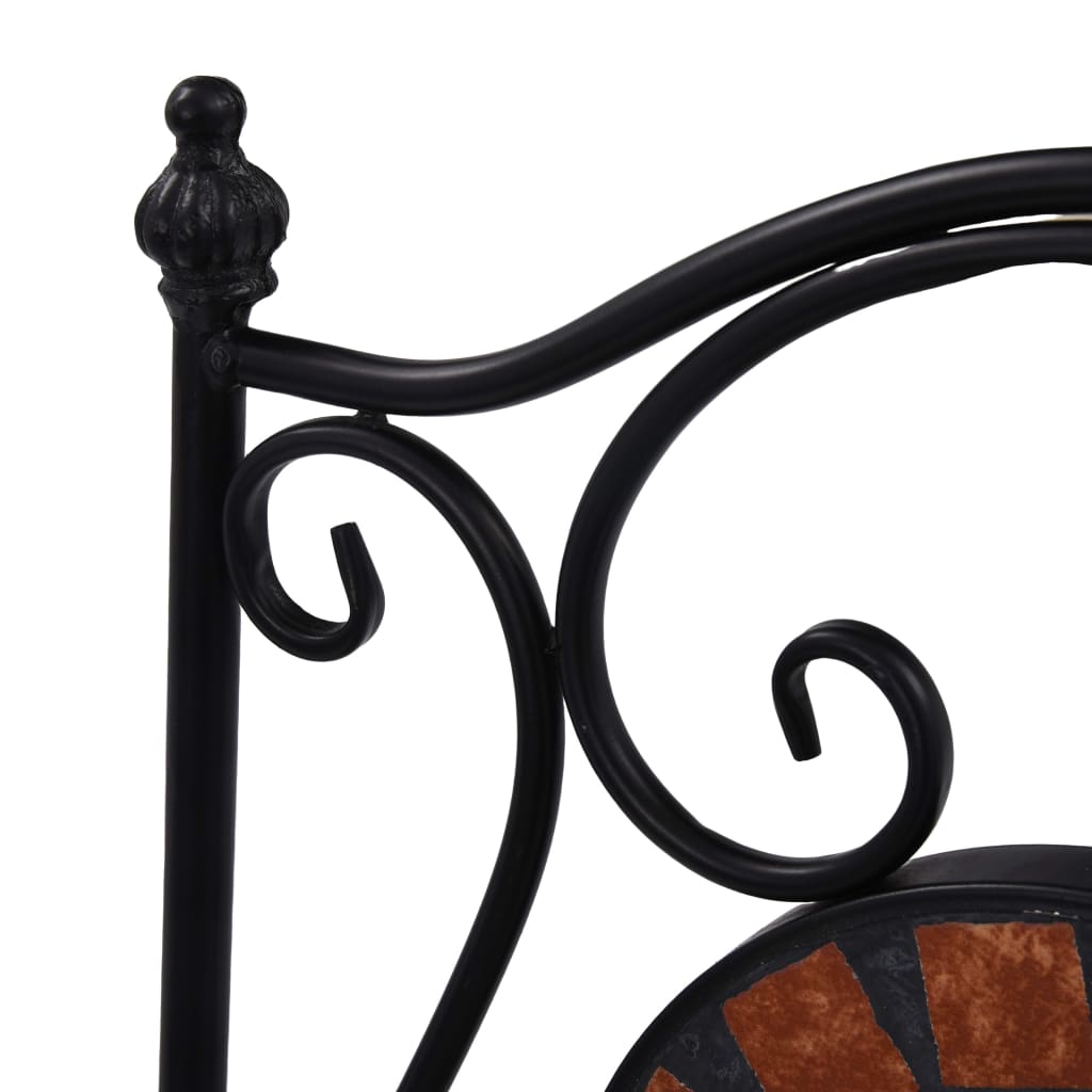 3Dílný Mozaikový Bistro Set Keramický Terakotový