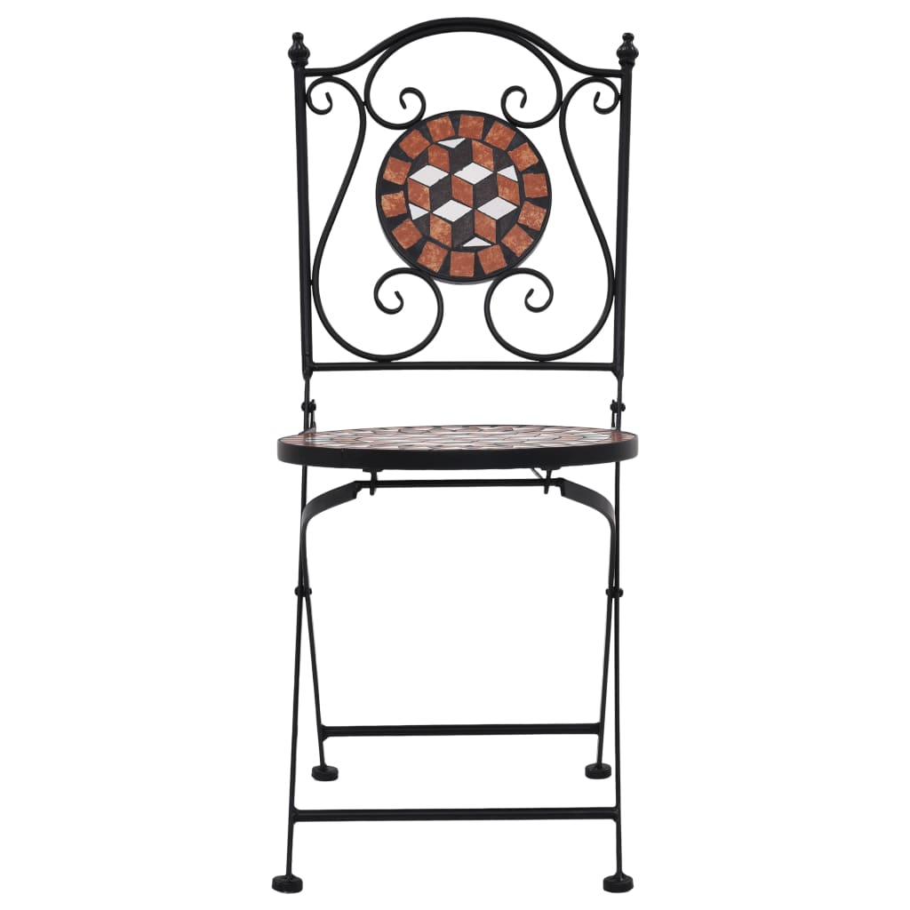 3Dílný Mozaikový Bistro Set Keramický Terakotový