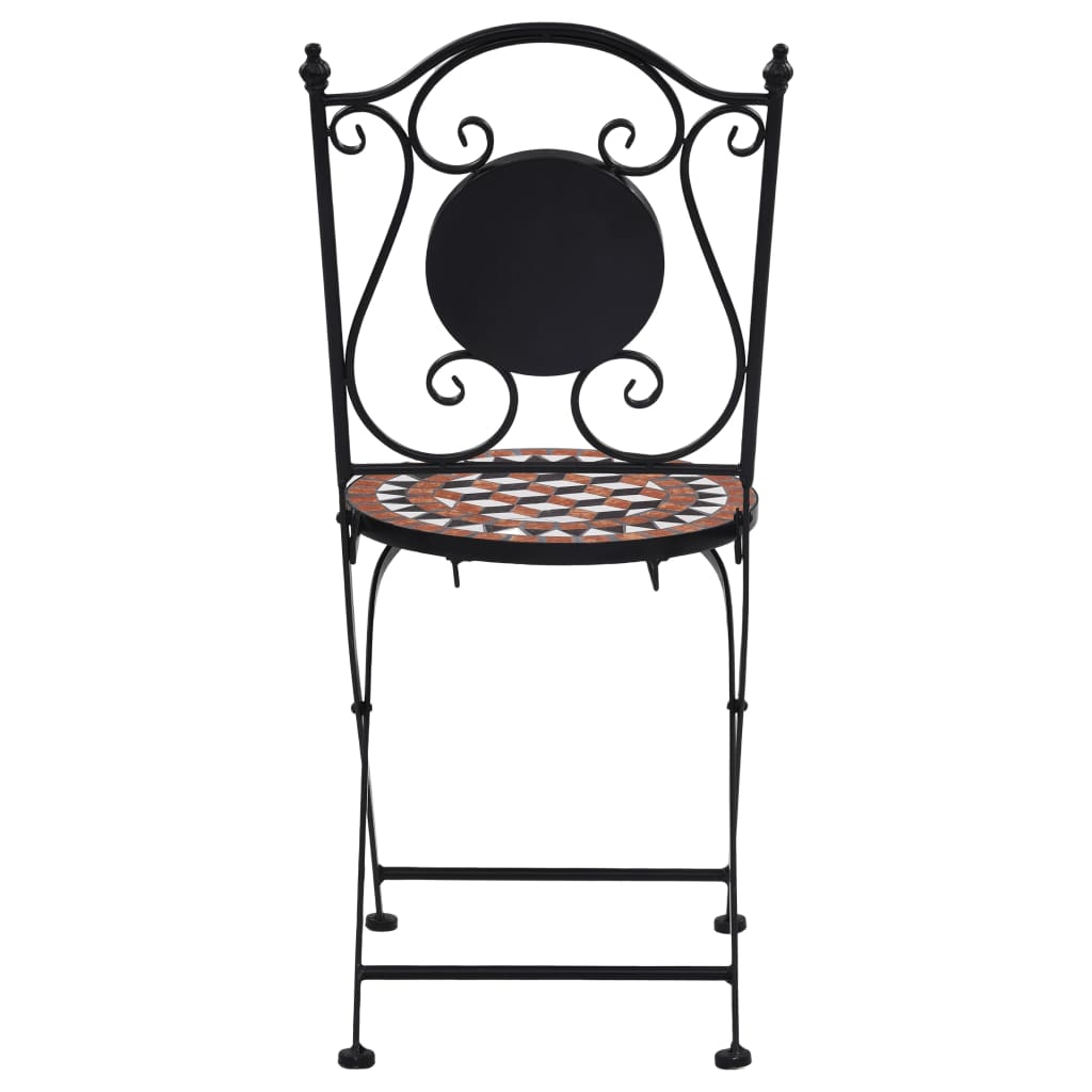 3Dílný Mozaikový Bistro Set Keramický Terakotový