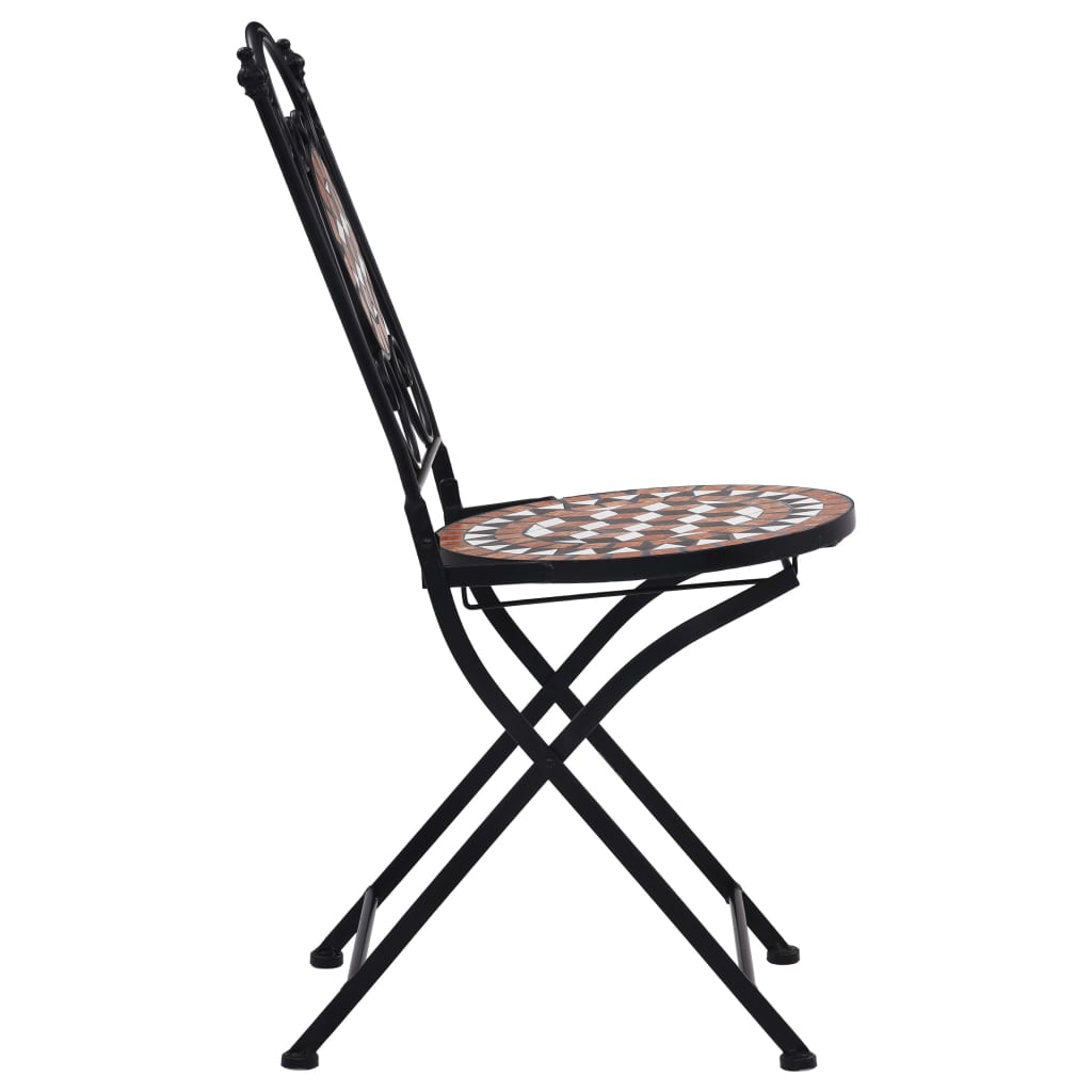 3Dílný Mozaikový Bistro Set Keramický Terakotový