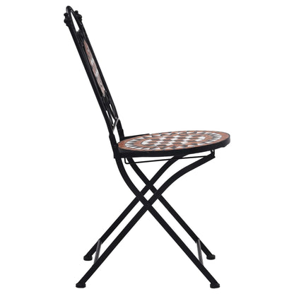 3Dílný Mozaikový Bistro Set Keramický Terakotový