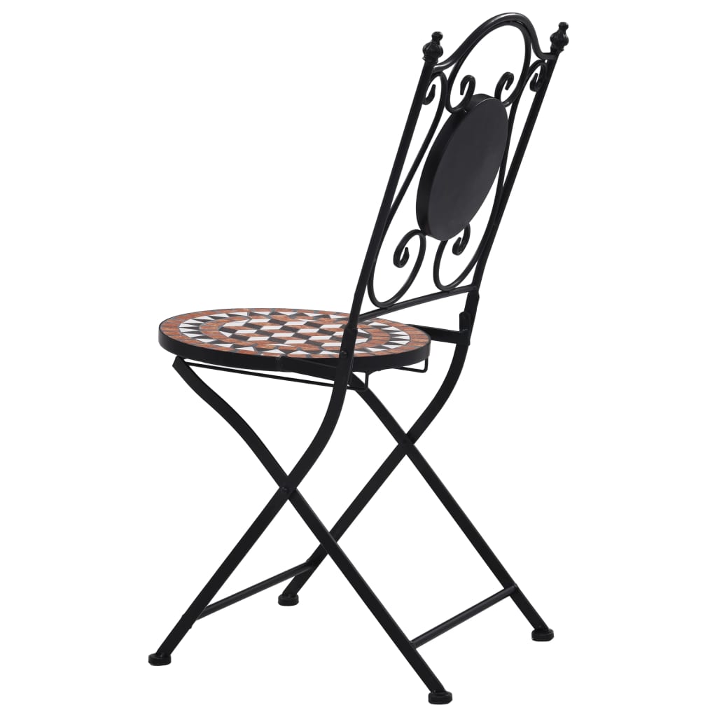 3Dílný Mozaikový Bistro Set Keramický Terakotový