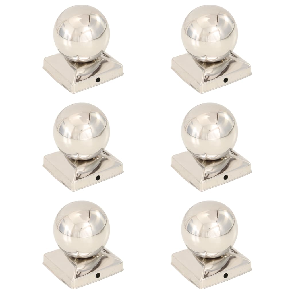 Krytky Na Plotové Sloupky 6 Ks S Koulí Pozinaný