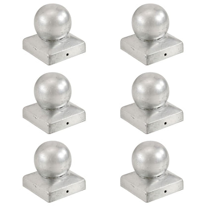 Krytky Na Plotové Sloupky 6 Ks S Koulí Pozinaný