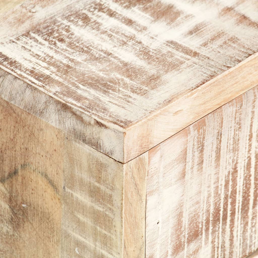 Konferenční Stolek Bílý 117 X 50 X 30 Cm Masivní Akáciové Dřevo