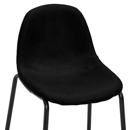 3Dílný Barový Set Textil Černý