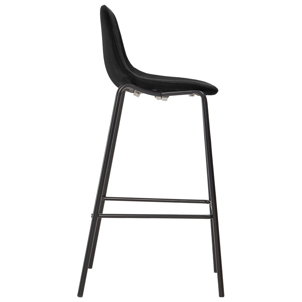 3Dílný Barový Set Textil Černý