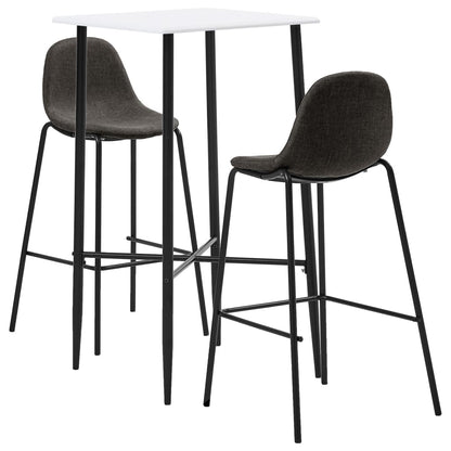3Dílný Barový Set Textil Tmavě Šedý