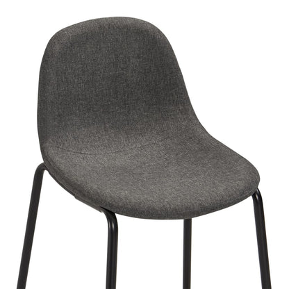 3Dílný Barový Set Textil Tmavě Šedý