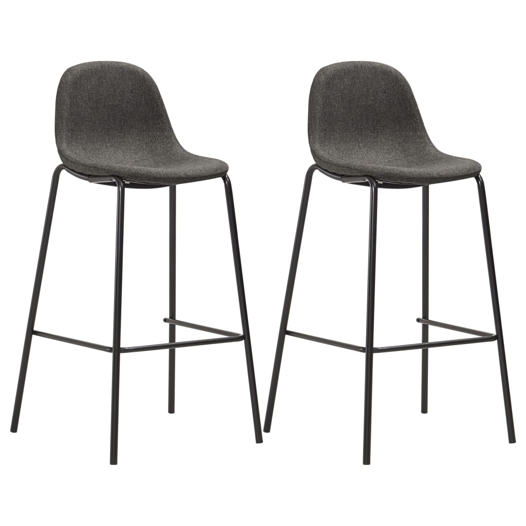 3Dílný Barový Set Textil Tmavě Šedý