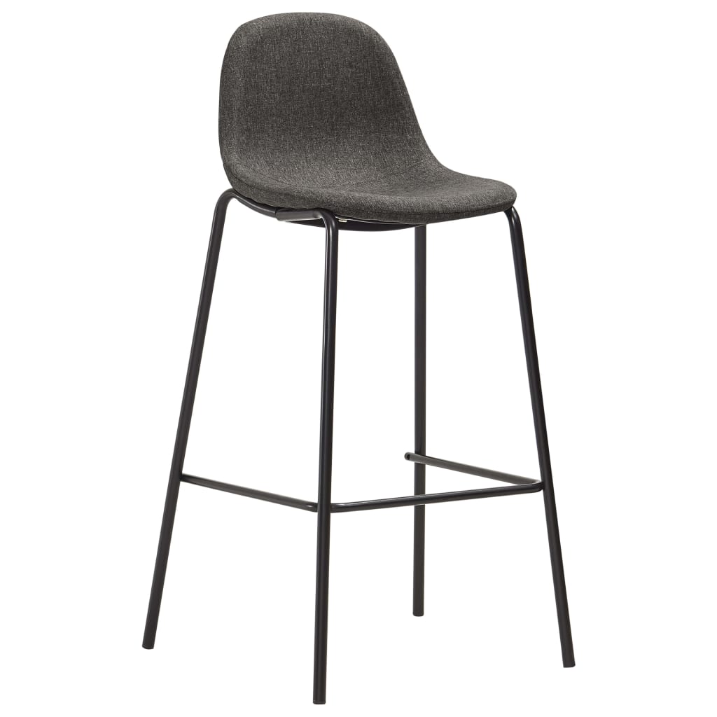 3Dílný Barový Set Textil Tmavě Šedý