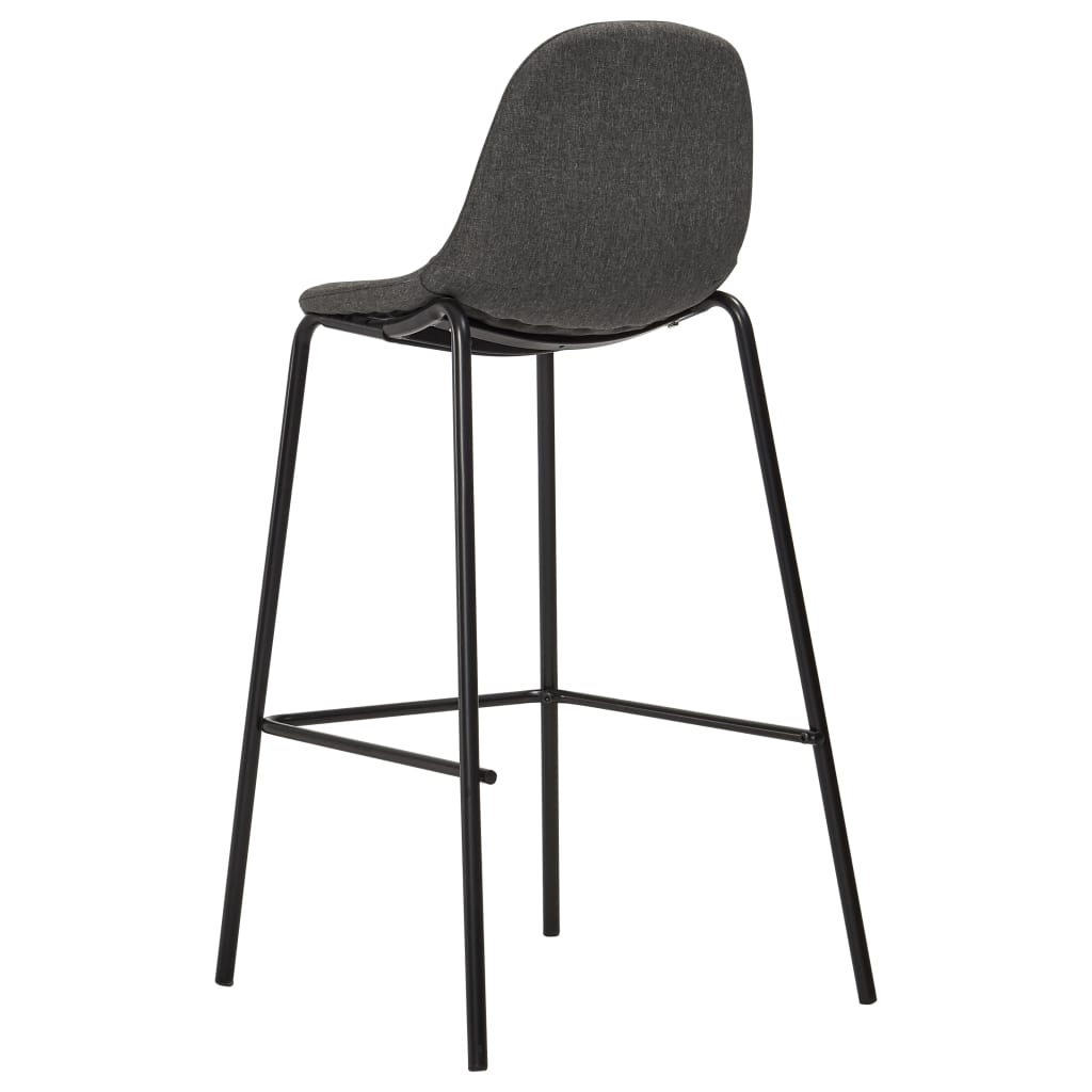 3Dílný Barový Set Textil Tmavě Šedý