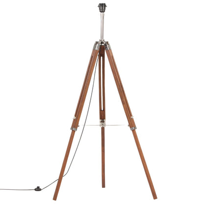Stojací Lampa Stativ Medově Hnědá A Šedá Masivní Teak 141 Cm