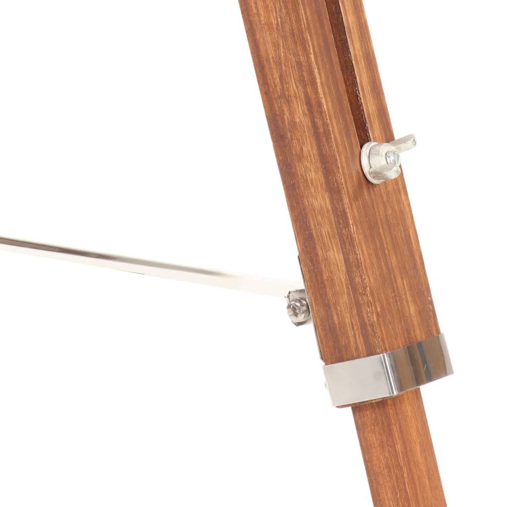 Stojací Lampa Stativ Medově Hnědá A Šedá Masivní Teak 141 Cm