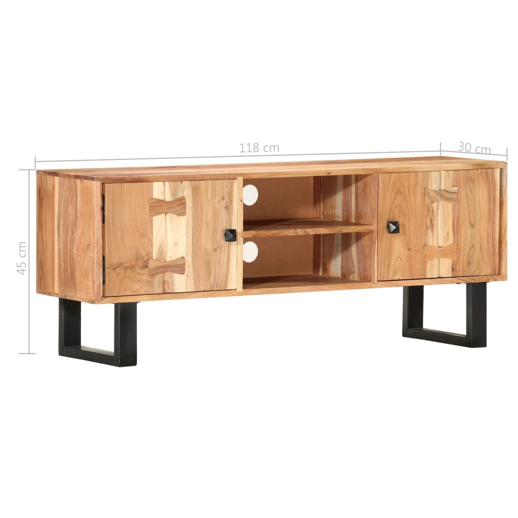 Tv Stolek 118 X 30 X 45 Cm Masivní Akáciové Dřevo