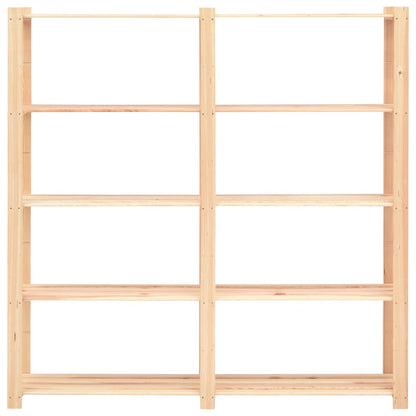 Úložný Regál 5 Polic 2 Ks 170X38X170 Cm Masivní Borovice 500 Kg