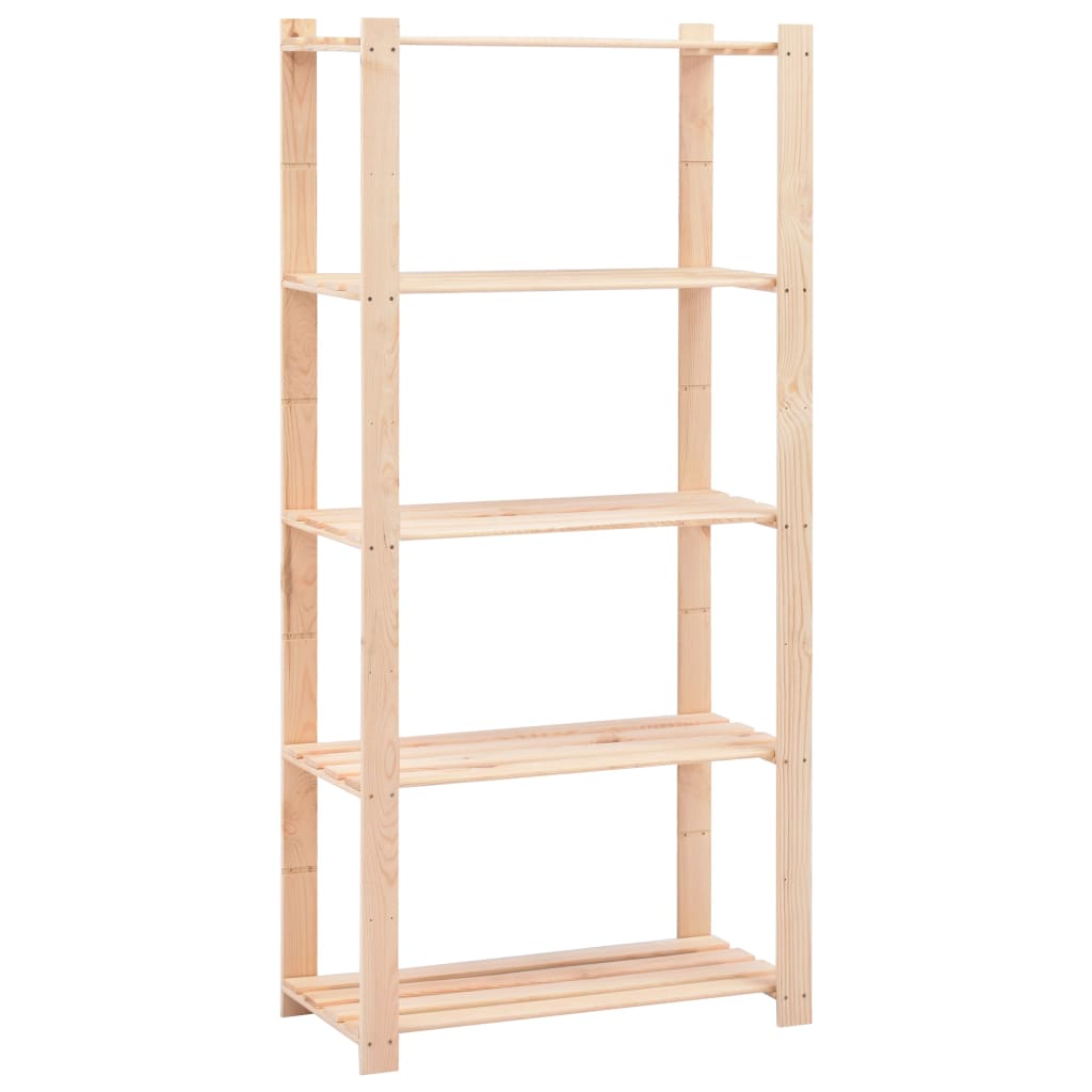 Úložný Regál 5 Polic 2 Ks 80X38X170 Cm Masivní Borovice 250 Kg