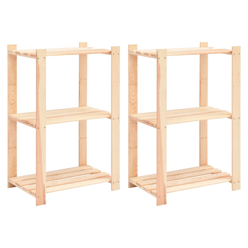 Regály 3 Police 2 Ks 60 X 38 X 90 Cm Masivní Borovice 150 Kg