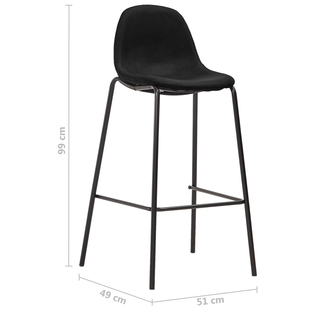 3Dílný Barový Set Textil Černý