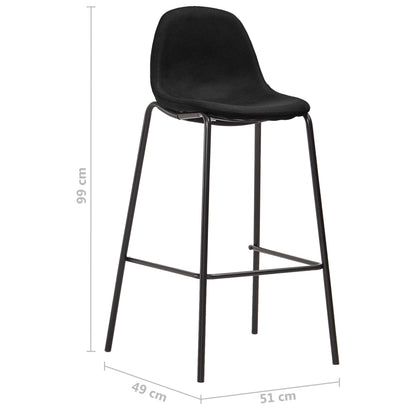 3Dílný Barový Set Textil Černý