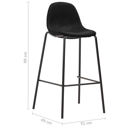 3Dílný Barový Set Textil Černý