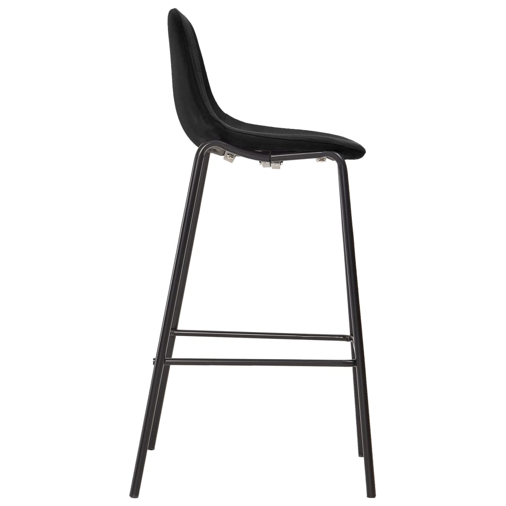 3Dílný Barový Set Textil Černý
