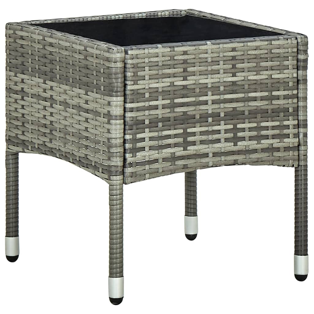 3Dílný Bistro Set S Poduškami Polyratan Šedý