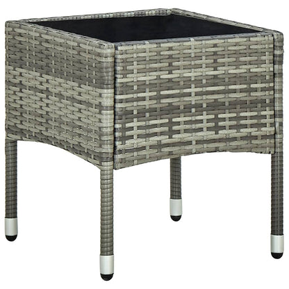 3Dílný Bistro Set S Poduškami Polyratan Šedý