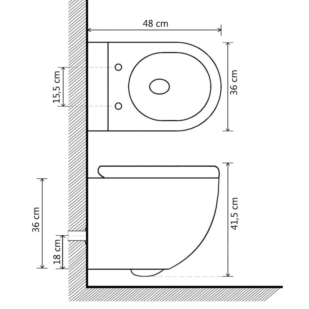 Závěsné WC bez oplachového kruhu funkce bidetu keramické černé