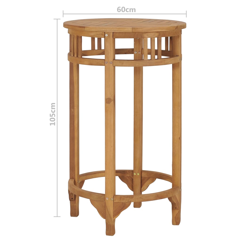 Barový Stůl Ø 60 Cm Masivní Teakové Dřevo