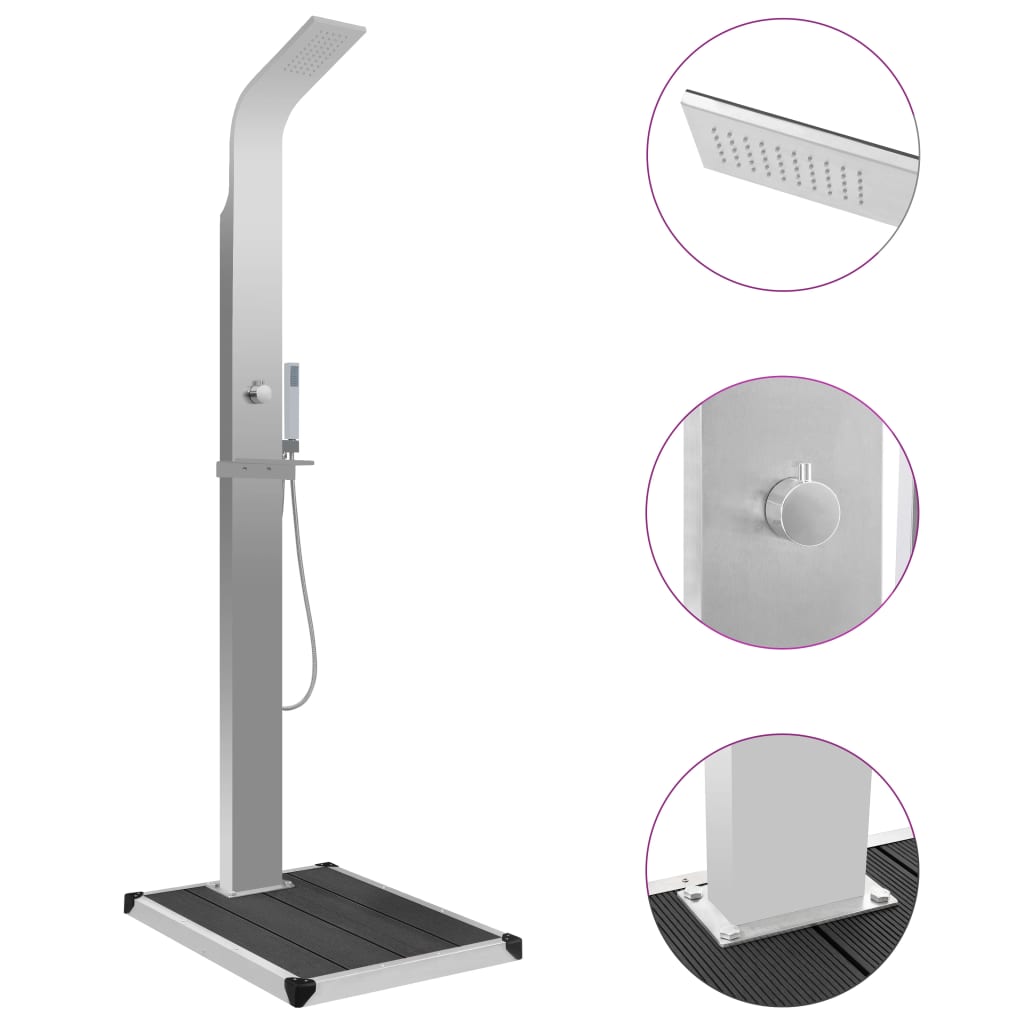 Zahradní Sprcha S Vaničkou Wpc Nerezová Ocel