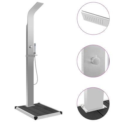 Zahradní Sprcha S Vaničkou Wpc Nerezová Ocel