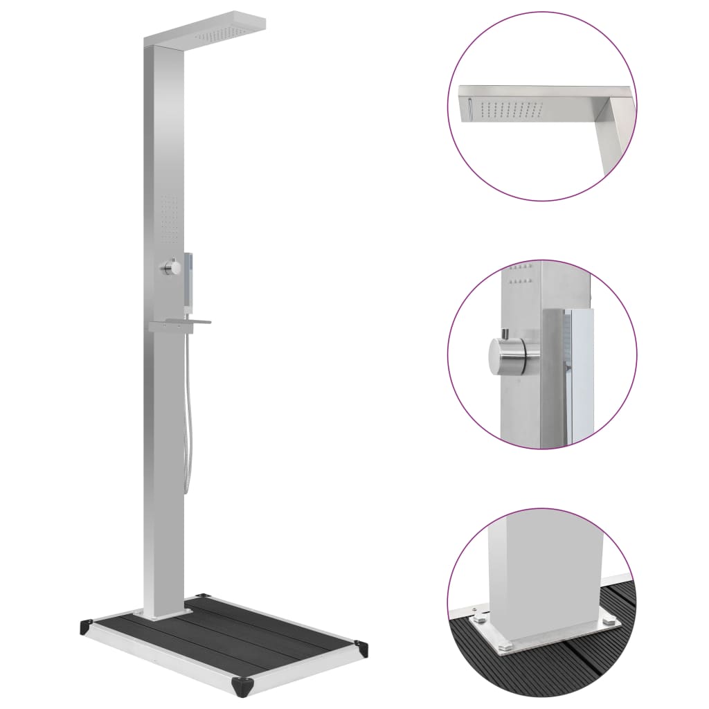 Zahradní Sprcha S Vaničkou Wpc Nerezová Ocel