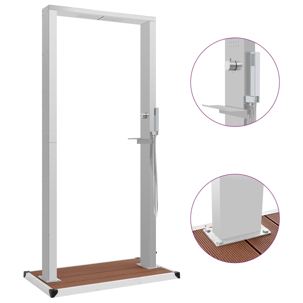 Zahradní Sprcha S Vaničkou Wpc Nerezová Ocel