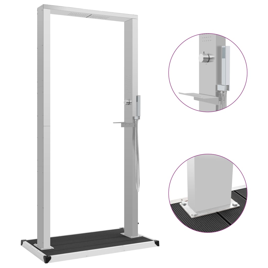 Zahradní Sprcha S Vaničkou Wpc Nerezová Ocel