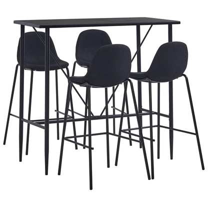 5Dílný Barový Set Textil Černý