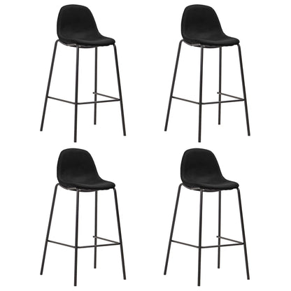 5Dílný Barový Set Textil Černý