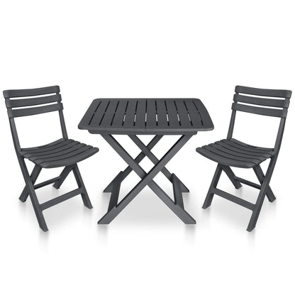 3Dílný Skládací Bistro Set Plastový Bílý