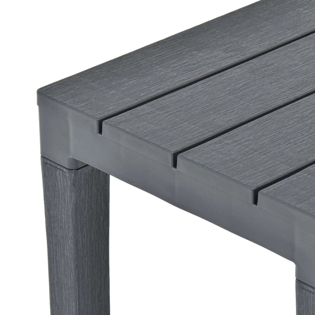 Zahradní Stůl Se 2 Lavicemi Plast Antracitový