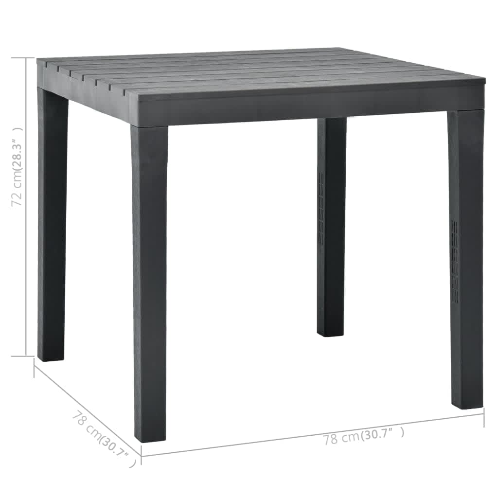 Zahradní Stůl Se 2 Lavicemi Plast Antracitový