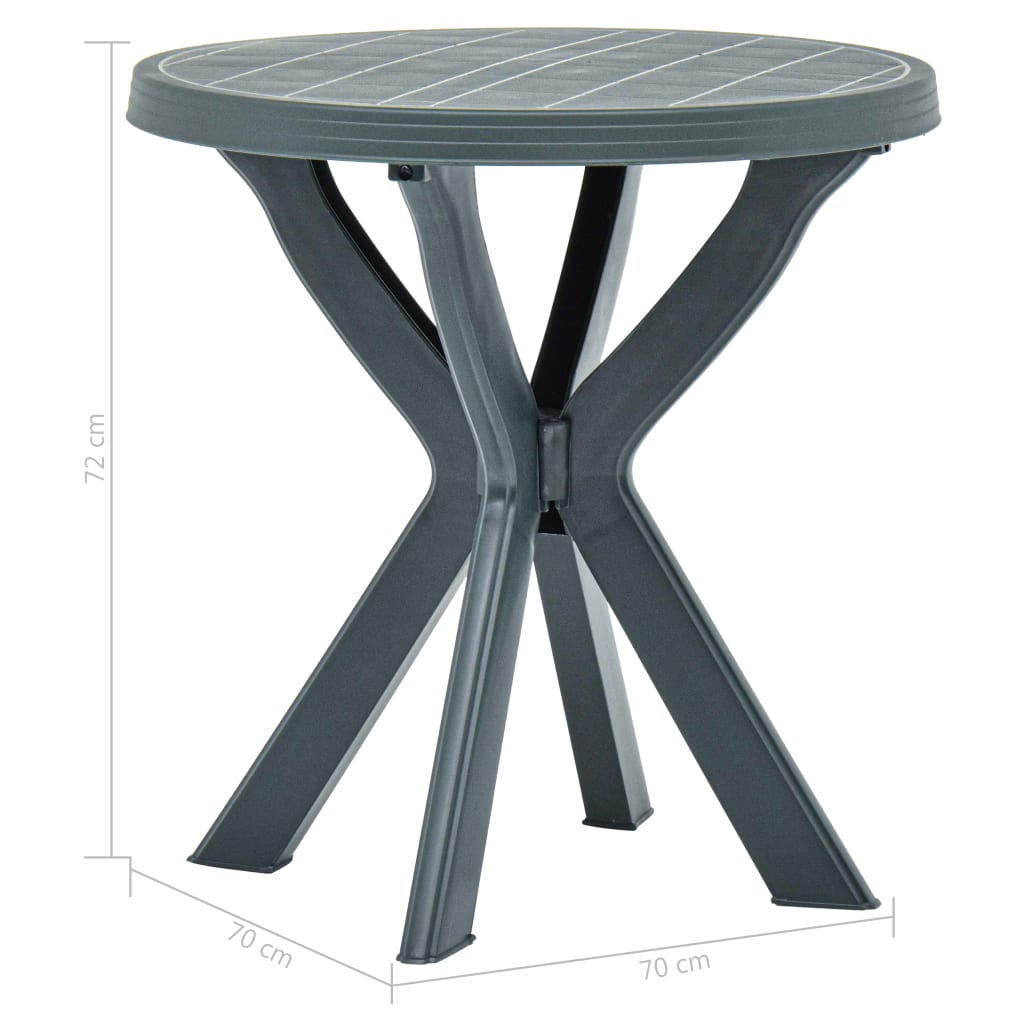 Bistro Stolek Zelený Ø 70 Cm Plast