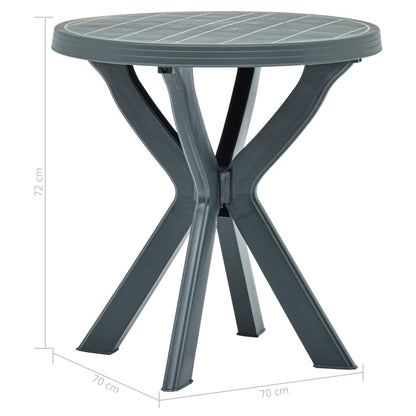 Bistro Stolek Zelený Ø 70 Cm Plast