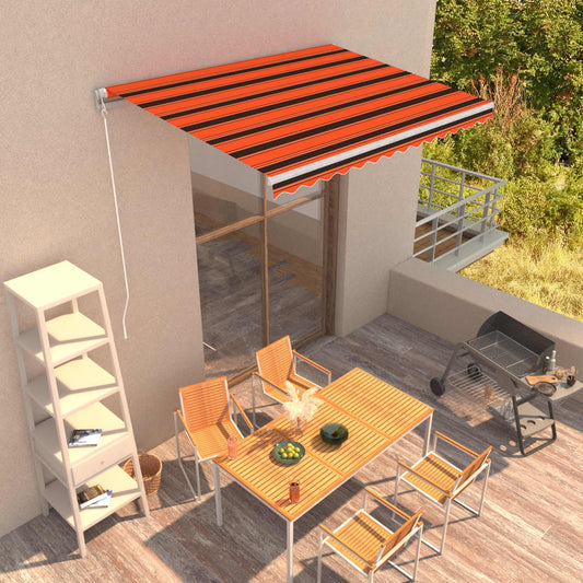Ručně Zatahovací Markýza Oranžovo-Hnědá