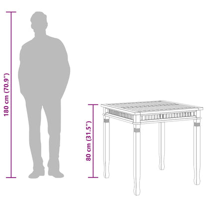 Zahradní Jídelní Stůl 80 X 80 X 80 Cm Masivní Teakové Dřevo