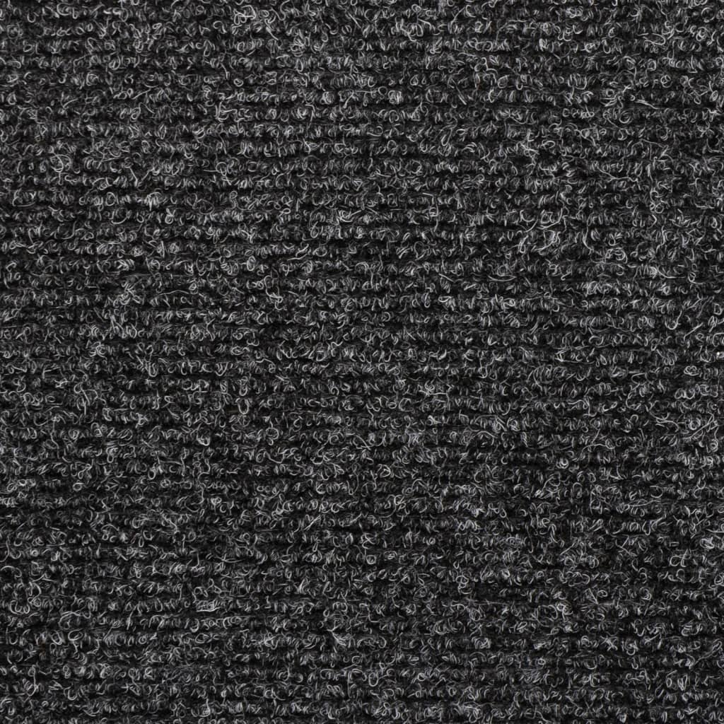 Schodové Rohože Samolepicí 15 Ks 65 X 21 X 4 Cm Tmavě Šedé S Obdélníkovým Okrajem