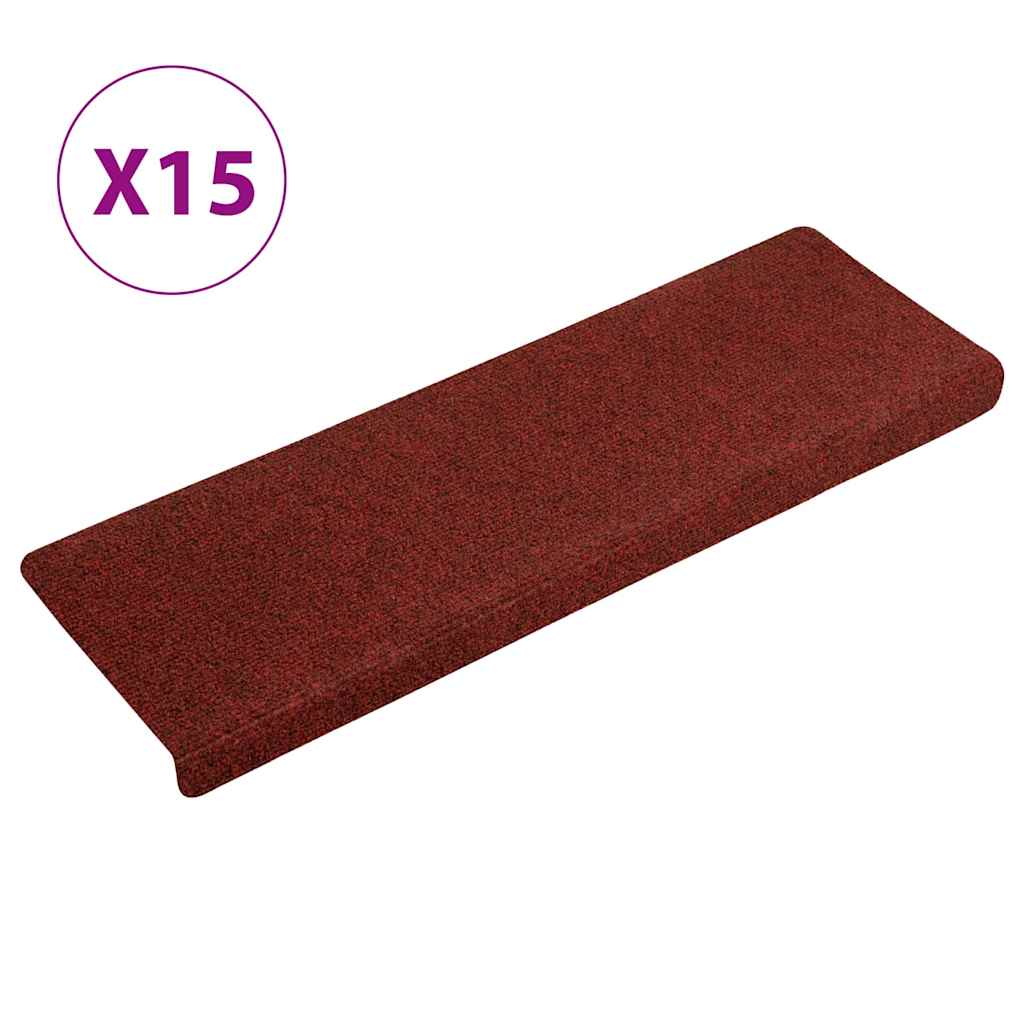 Schodové Rohože Samolepicí 15 Ks 65 X 21 X 4 Cm Tmavě Šedé S Obdélníkovým Okrajem