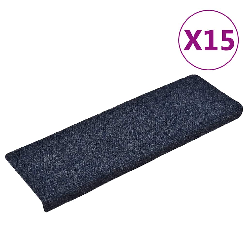 Schodové Rohože Samolepicí 15 Ks 65 X 21 X 4 Cm Tmavě Šedé S Obdélníkovým Okrajem