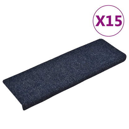 Schodové Rohože Samolepicí 15 Ks 65 X 21 X 4 Cm Tmavě Šedé S Obdélníkovým Okrajem